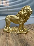 Aslan Figürü Biblo Gold Renkli