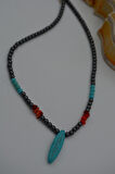 STONEAGE HEMATİT TURKUAZ VE MERCAN KOLYE