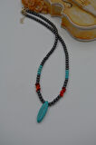 STONEAGE HEMATİT TURKUAZ VE MERCAN KOLYE