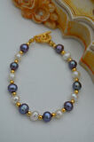 STONEAGE JEWELLERY Beyaz ve Siyah İnci Doğal Taşlı Bileklik