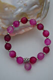 STONEAGE JEWELLERY Pembe Akik Taşlı Bileklik