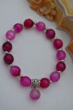 STONEAGE JEWELLERY Pembe Akik Taşlı Bileklik
