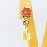 Mercan Ve Topaz Taşlı Otantik Gümüş Kadın Küpe
