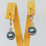 Orijinal Siyah inci Gümüş Küpe