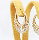 Shakira Gümüş Küpe Modeli Zirkon Taşlı Gümüş Küpe