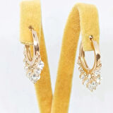 Shakira Gümüş Küpe Modeli Zirkon Taşlı Gümüş Küpe