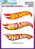Hotwheels 3 Adet Ütü ile Yapışan Tekstil DTF Baskı
