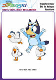 Bluey Martılar Ütü ile Yapışan Tekstil DTF Baskı
