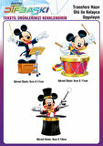 Mickey Mouse 3 Adet Ütü ile Yapışan Tekstil DTF Baskı