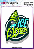 Ütü Ile Yapışan Tekstil Dtf Baskı Görseli Ice Cream