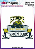 Ütü Ile Yapışan Tekstil Dtf Baskı Görseli Extreme Lemon Boss