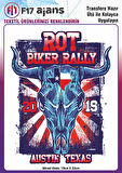 Ütü Ile Yapışan Tekstil Dtf Baskı Görseli Biker Rally