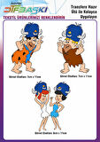Çizgi Film Karakter Ütü ile Yapışan Tişört Tekstil Dtf Transfer Baskı