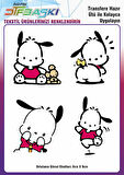 Pochacco Ütü ile Yapışan Tişört Tekstil Transfer Dtf Baskı