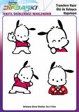 Pochacco Ütü ile Yapışan Tişört Tekstil Transfer Dtf Baskı