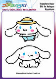 Cinnamoroll Ütü ile Yapışan Tişört Tekstil Transfer Dtf Baskı