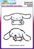 Cinnamoroll Ütü ile Yapışan Tişört Tekstil Transfer Dtf Baskı
