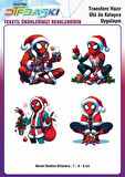 Örümcek Adam Spiderman Yılbaşı Noel Ütü ile Yapışan Tişört Tekstil Transfer Dtf Baskı