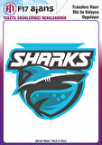 Ütü Ile Yapışan Tekstil Dtf Baskı Görseli Sharks