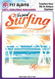 Ütü Ile Yapışan Tekstil Dtf Baskı Görseli Tropical Surfing