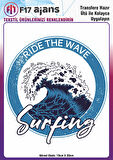 Ütü Ile Yapışan Tekstil Dtf Baskı Görseli Ride The Wave