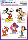 Ütü Ile Yapışan Tekstil Dtf Baskı Görseli Mickey Mouse 5'li Set