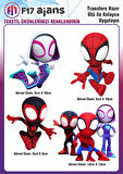 Ütü Ile Yapışan Tekstil Dtf Baskı Görseli Spidey Ve Arkadaşları 4'lü Set