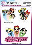 Ütü ile Yapışan Tekstil DTF Transfer Baskı Powerpuff Girls