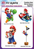 Ütü ile Yapışan Tekstil DTF Transfer Baskı Süper Mario 4'lü Set