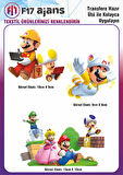 Ütü ile Yapışan Tekstil DTF Transfer Baskı Süper Mario 3'lü Set