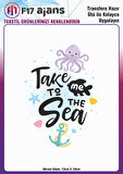 Ütü ile Yapışan Tekstil DTF Transfer Baskı Take me to the sea