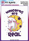 Ütü ile Yapışan Tekstil DTF Transfer Baskı Unicorn
