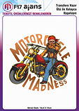 Ütü ile Yapışan Tekstil DTF Transfer Baskı Motorcycle Madness