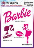 Ütü ile Yapışan Tekstil DTF Transfer Baskı Barbie