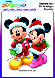 Noel Yılbaşı Mickey Mouse Ütü ile Yapışan Tekstil DTF Baskı