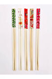Bambu Chopstick Çubuk Yemek Çubuğu Yıkanabilir Tekrar Kullanılabilir (3 Çift- 6 Adet )