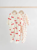 Next Baby Kiraz Desenli 2'li Polar Tulum