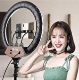 22 Inç 56cm 100w Mega Boy Ring Light Led Halka, Kuaför Ve Makyaj Çekim Işığı