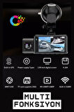 Wearfitpro F6 4K 1080P Monitörlü Gece Görüşlü 3 Kanal Araç  İç Dış Kamera