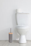 Flora Bambu Desen WC Klozet Fırçası Plastik, Tuvalet Banyo WC Temizleme Fırçası Kahve