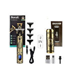 Pro 2 In 1 Vintage Tıraş Makinesi Şarjlı Dijital Göstergeli Aliminyum Gövde