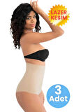 Uniquetrenders Kadın Lazer Kesim  İnceltici ve Toparlayıcı Yüksek Bel Slip Korse 3'lü Set