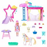 FABBATOYS HNT67 Barbie A Touch Of Magic Chelsea ve Pegasus Oyun Seti