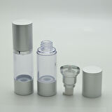 15 ADET BOŞ AKRİLİK AİRLESS KREM ŞİŞE, 30 ML, SİLİNDİR, HAVASIZ POMPA MODEL, ŞEFFAF