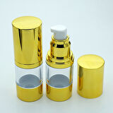 15 ADET BOŞ AKRİLİK AİRLESS KREM ŞİŞE, 15 ML, SİLİNDİR, HAVASIZ POMPA MODEL, ŞEFFAF