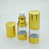 15 ADET BOŞ AKRİLİK AİRLESS KREM ŞİŞE, 15 ML, SİLİNDİR, HAVASIZ POMPA MODEL, ŞEFFAF