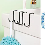 Microcase Paslanmaz Çelik Metal Banyo Duşakabin Mutfak vb Alanlar için Askılık S Model - SİYAH AL4837  1 Adet