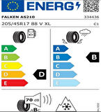 Falken 205/45 R17 TL 88V XL EUROALL SEASON AS210 Oto 4 Mevsim Lastiği (Üretim Tarihi:2022)