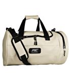 MuscleCloth Elite Duffel Bag Silindir Spor Çanta Bej
