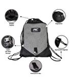 MuscleCloth Sackpack Spor Çanta Siyah Gri